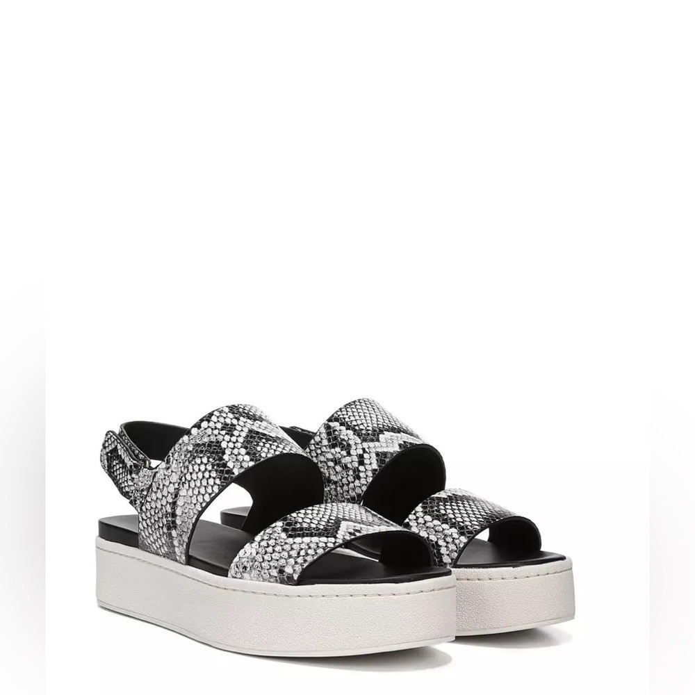 Vince Westport Wide Leather Snake Embossed Strap Platform Sanda eu 39